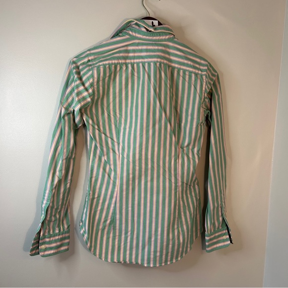 Ralph Lauren Green and Pink Striped Button Down Shirts - Picture 4 of 8